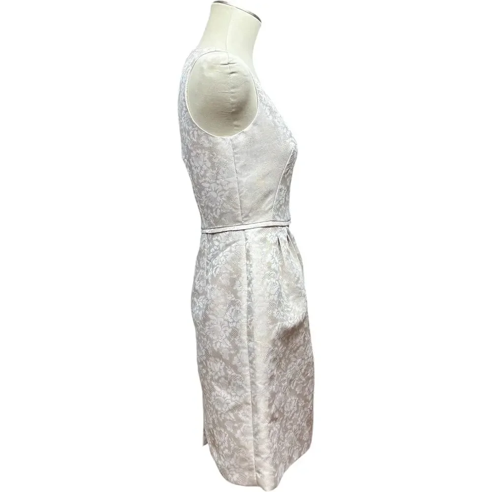 Tahari ASL Jacquard Brocade 2-Piece Jacket Dress Pink Metallic 4P - Picture 8 of 9